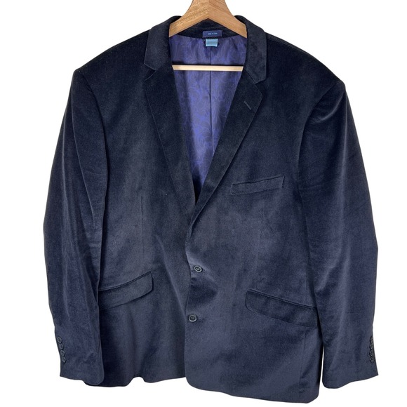 MADE Cam Newton Cotton Velvet Blazer Jacket Men's Navy Two Button Size 48 Reg‎